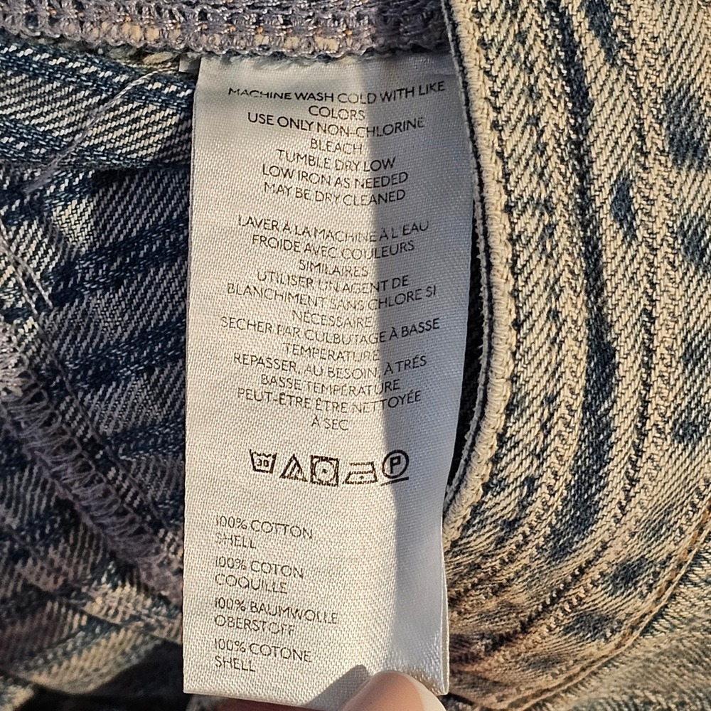 We The Free Free People Brette Wide Leg Cropped Jeans Light Wash Pin Striped 31 - Picture 10 of 11